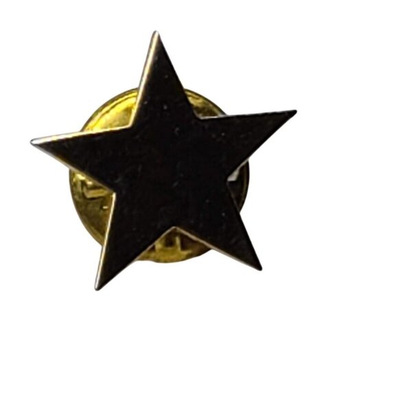 Gold Star Lapel Tack Pin 5 Point Metallic Gold Tone Flat - Picture 3 of 7